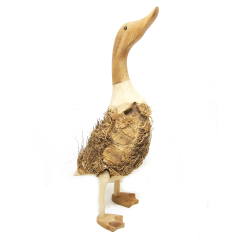 Kaczka włochata z drewna tekowego 49cm